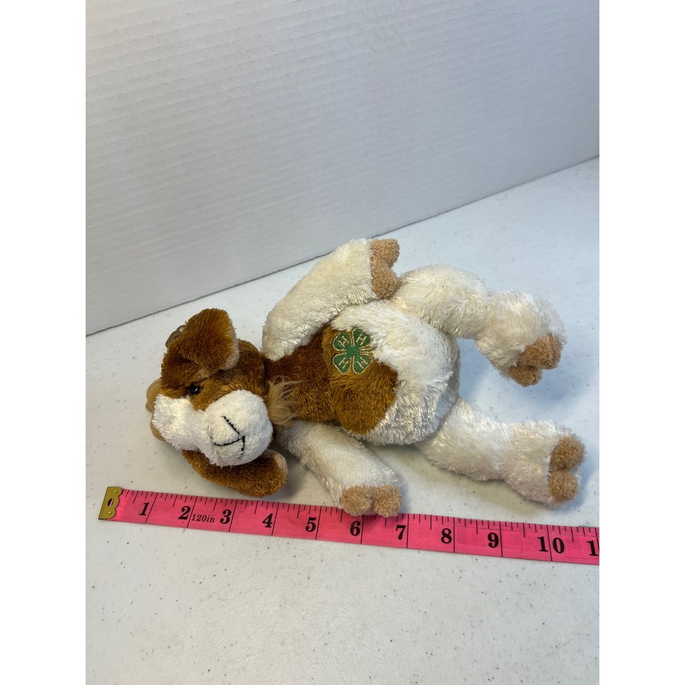 Glory Be 4-H Plush Goat Stuffed Animal Brown White Clover Bee 10 Inch - Picture 3 of 7